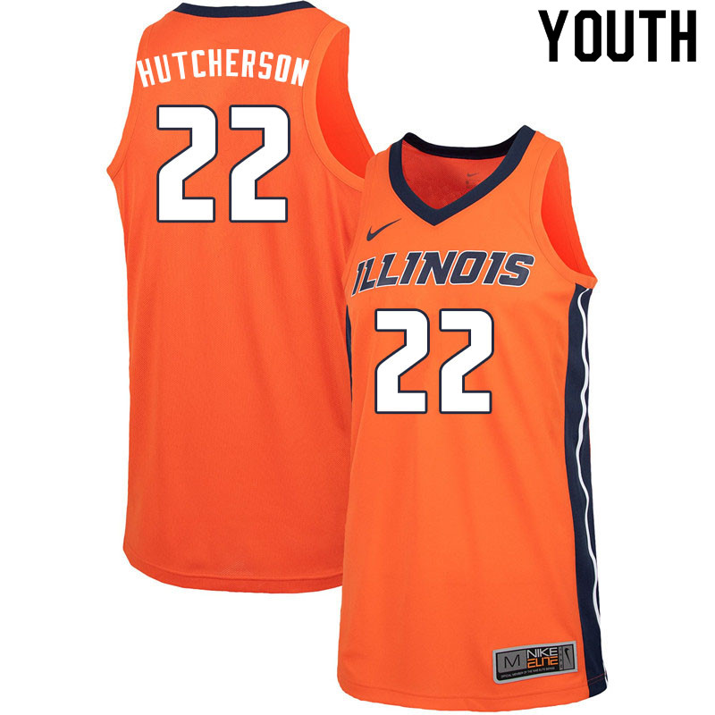 Youth #22 Austin Hutcherson Illinois Fighting Illini College Basketball Jerseys Sale-Orange